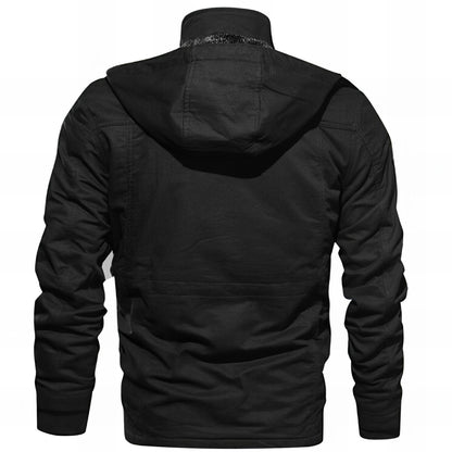 Effortless Fleece Lined Field Jacket for Women with Stand Collar Long Sleeve Multi Pocket Hooded Style