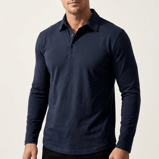 Effortless Cotton Polo Shirt for Women with Collared Long Sleeve Button Placket Relaxed Casual Style