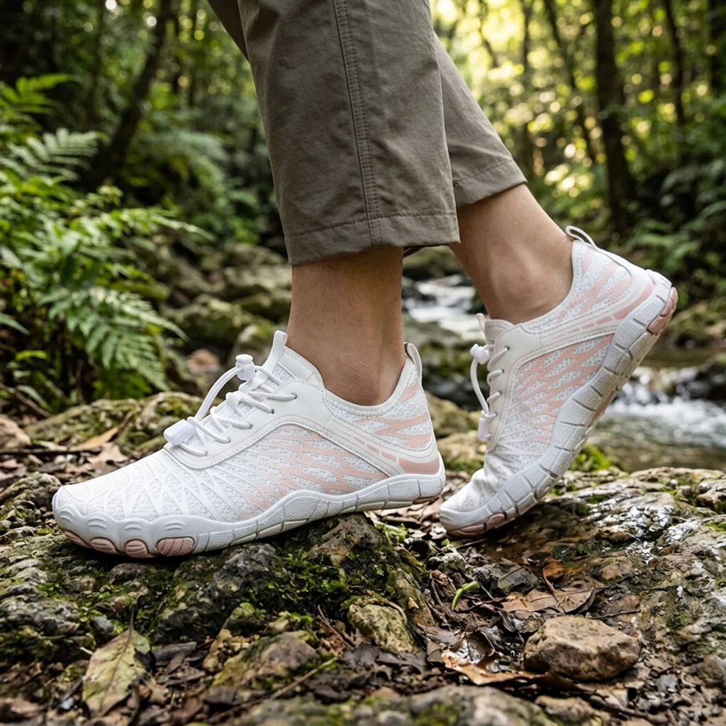 Effortless Mesh Barefoot Water Shoes for Women with Lace Up Toe Design Quick Dry Sneaker Style