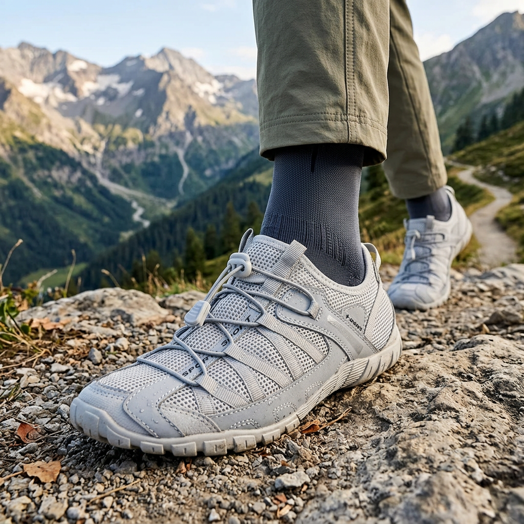 Effortless Mesh Trail Sneakers for Women with Toggle Lace Closure Breathable Non Slip Style