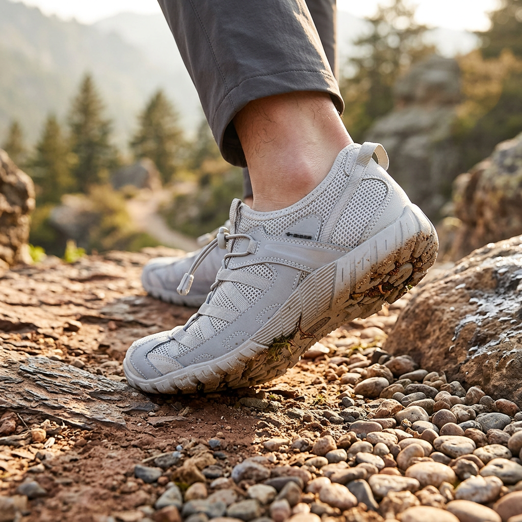 Effortless Mesh Trail Sneakers for Women with Toggle Lace Closure Breathable Non Slip Style