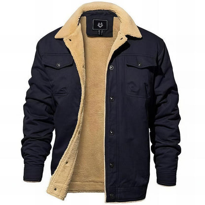 Comfortable Sherpa Fleece Trucker Jacket for Women with Notched Collar Long Sleeve Button Front Chest Pocket Casual Style