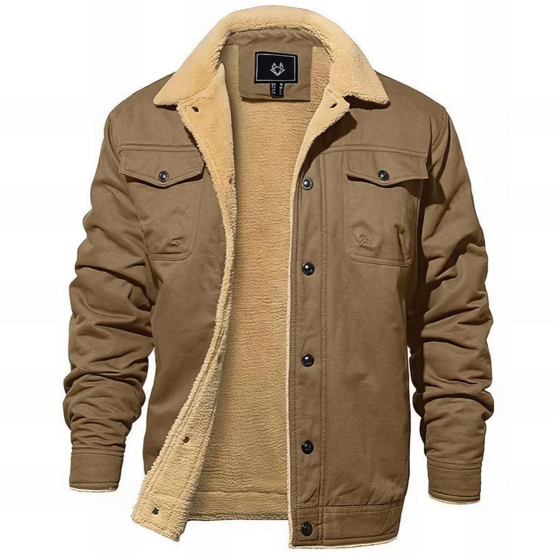 Comfortable Sherpa Fleece Trucker Jacket for Women with Notched Collar Long Sleeve Button Front Chest Pocket Casual Style