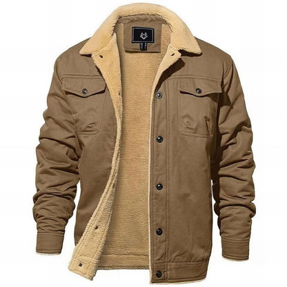 Comfortable Sherpa Fleece Trucker Jacket for Women with Notched Collar Long Sleeve Button Front Chest Pocket Casual Style