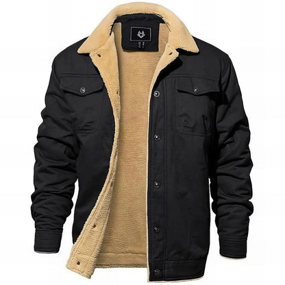 Comfortable Sherpa Fleece Trucker Jacket for Women with Notched Collar Long Sleeve Button Front Chest Pocket Casual Style