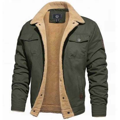 Comfortable Sherpa Fleece Trucker Jacket for Women with Notched Collar Long Sleeve Button Front Chest Pocket Casual Style