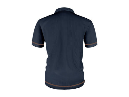 Effortless Textured Polo Shirt for Women with Spread Collar Long Sleeve Contrast Button Placket Casual Style