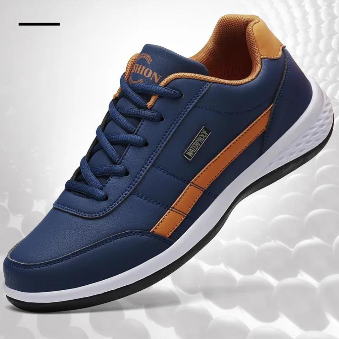Stylish Leather Sneaker for Women with Round Toe Lace Up Cushioned Sole Casual Style