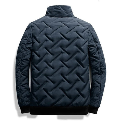 Comfortable Quilted Puffer Jacket for Women with Stand Collar Long Sleeve Zip Front Ribbed Cuff Casual Style
