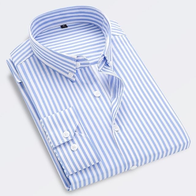 Effortless Striped Button Up Shirt for Women with Collar Long Sleeve Button Front Casual Style