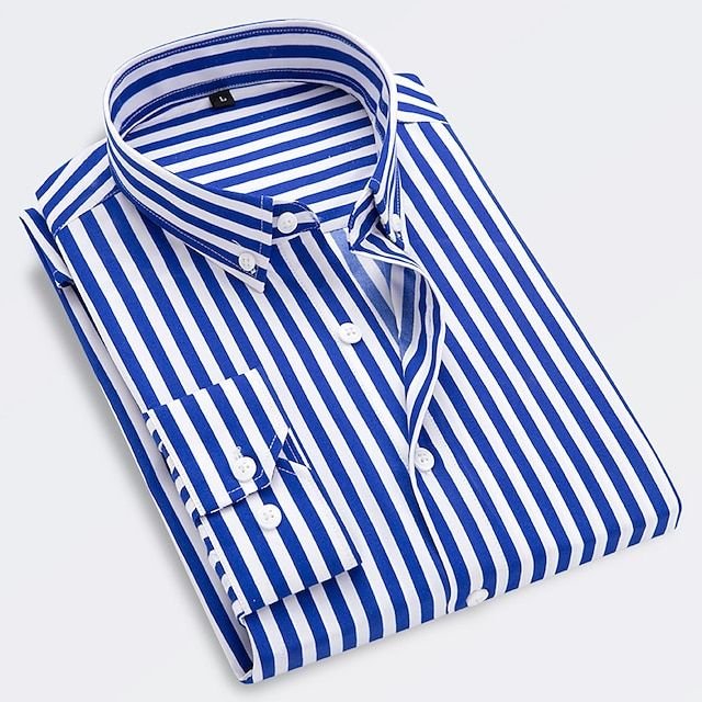 Effortless Striped Button Up Shirt for Women with Collar Long Sleeve Button Front Casual Style
