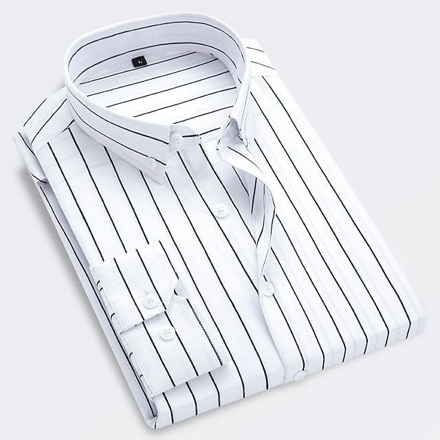 Effortless Striped Button Up Shirt for Women with Collar Long Sleeve Button Front Casual Style