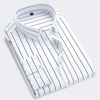 Effortless Striped Button Up Shirt for Women with Collar Long Sleeve Button Front Casual Style