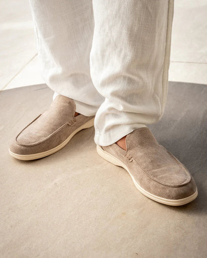 Effortless Suede Slip On Loafer for Women with Moc Toe Cutout Relaxed Casual Style