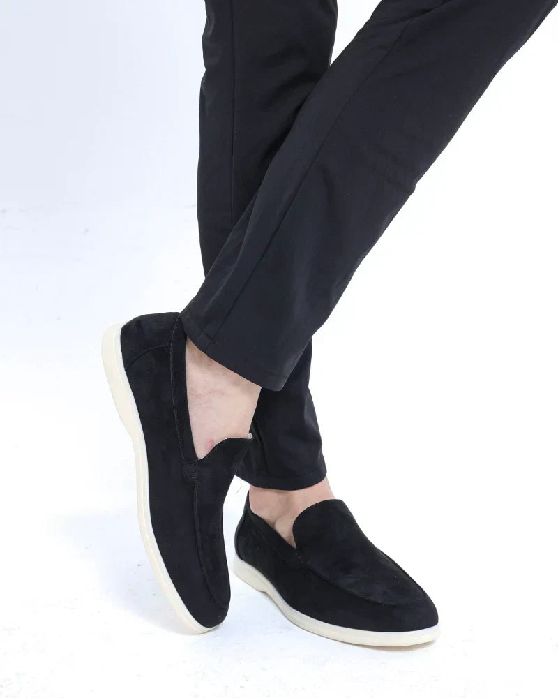 Effortless Suede Slip On Loafer for Women with Moc Toe Cutout Relaxed Casual Style