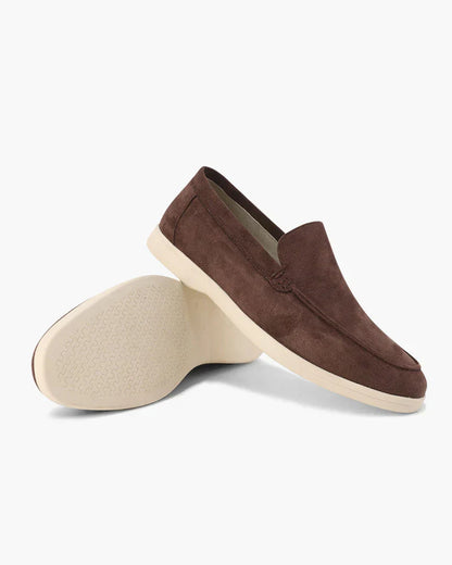 Effortless Suede Slip On Loafer for Women with Moc Toe Cutout Relaxed Casual Style
