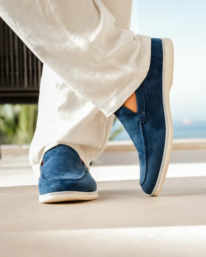 Effortless Suede Slip On Loafer for Women with Moc Toe Cutout Relaxed Casual Style
