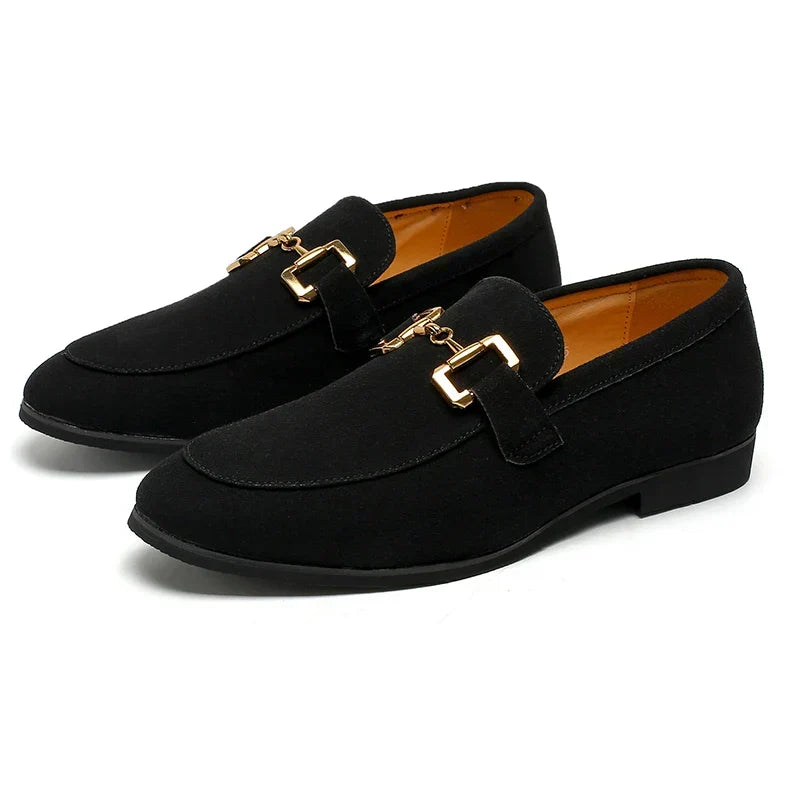Stylish Suede Horsebit Loafer for Women with Round Toe Buckle Detail Flat Slip On Style