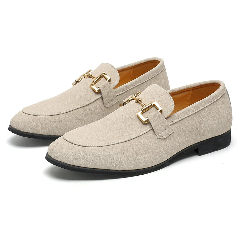 Stylish Suede Horsebit Loafer for Women with Round Toe Buckle Detail Flat Slip On Style