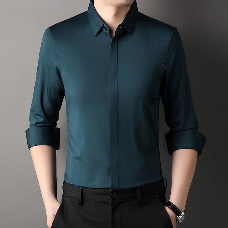 Elegant Satin Button Up Shirt for Women with Collar Long Sleeve Tailored Fit Silky Style