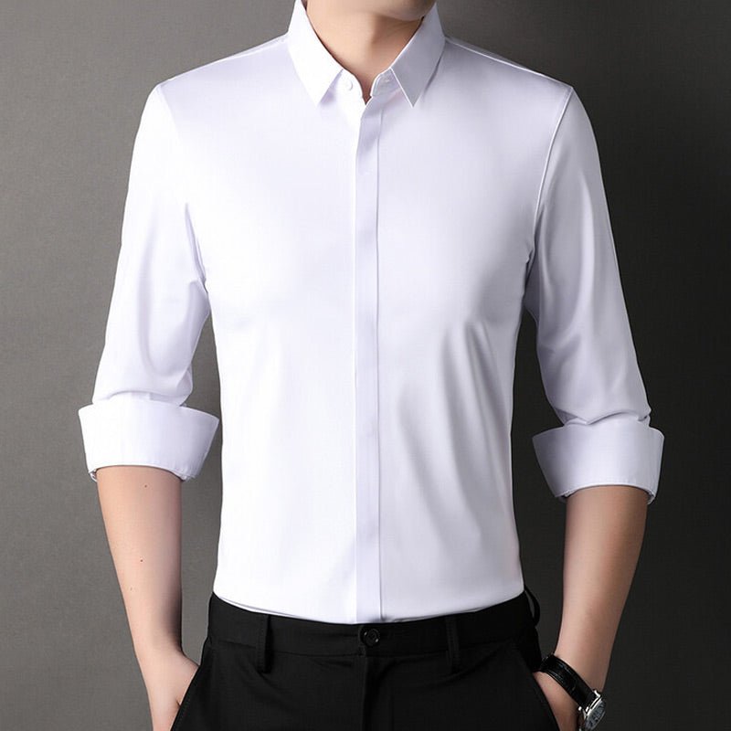 Elegant Satin Button Up Shirt for Women with Collar Long Sleeve Tailored Fit Silky Style
