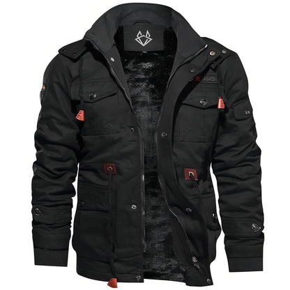 Effortless Fleece Lined Field Jacket for Women with Stand Collar Long Sleeve Multi Pocket Hooded Style