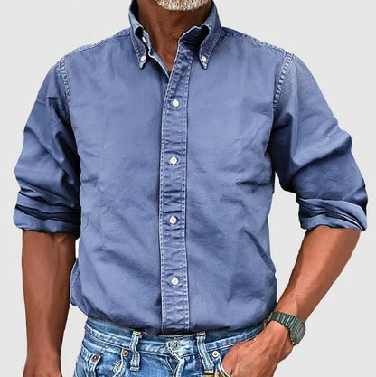 Effortless Cotton Button Up Shirt for Women with Collar Long Sleeve Relaxed Casual Style