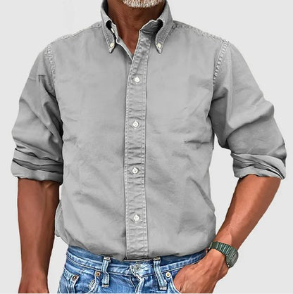 Effortless Cotton Button Up Shirt for Women with Collar Long Sleeve Relaxed Casual Style