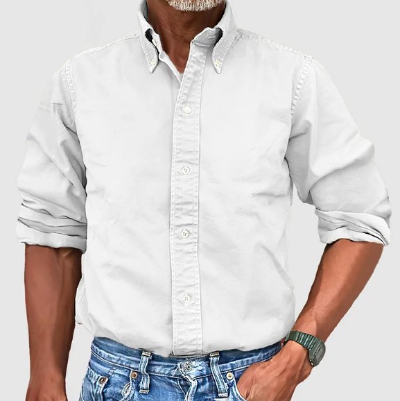 Effortless Cotton Button Up Shirt for Women with Collar Long Sleeve Relaxed Casual Style
