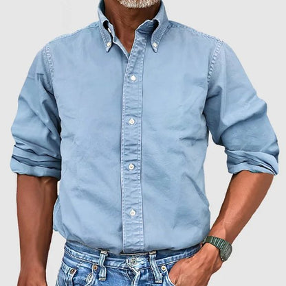 Effortless Cotton Button Up Shirt for Women with Collar Long Sleeve Relaxed Casual Style