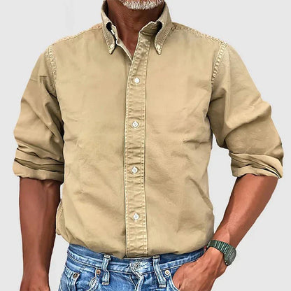 Effortless Cotton Button Up Shirt for Women with Collar Long Sleeve Relaxed Casual Style