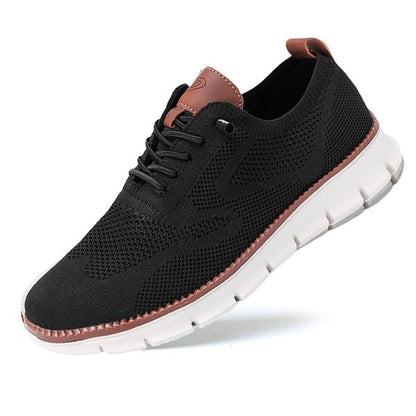 Effortless Knit Mesh Fashion Sneakers for Women with Lace Up Contrast Sole Casual Style