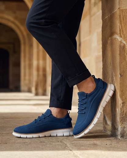 Effortless Knit Fashion Sneaker for Women with Lace Up Cushioned Sole Casual Style