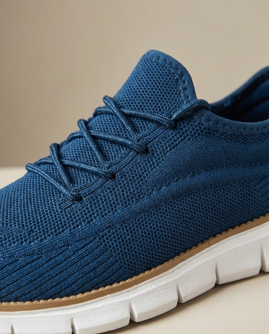 Effortless Knit Fashion Sneaker for Women with Lace Up Cushioned Sole Casual Style