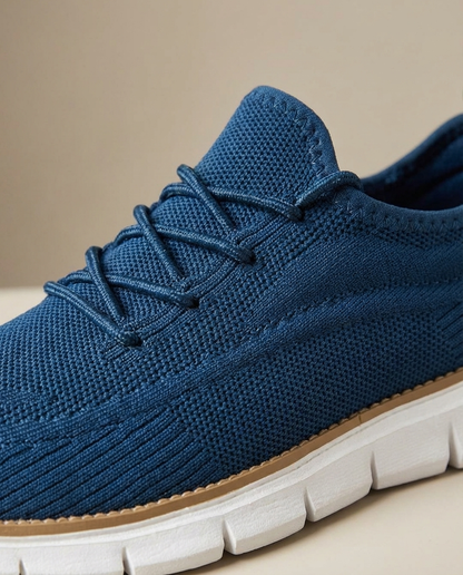 Effortless Knit Fashion Sneaker for Women with Lace Up Cushioned Sole Casual Style