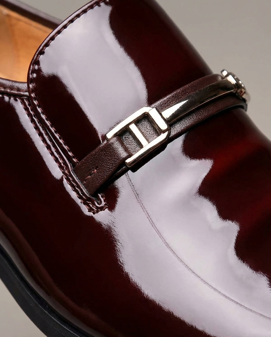 Elegant Patent Leather Loafers for Women with Pointed Toe Buckle Strap Slip On Formal Party Style