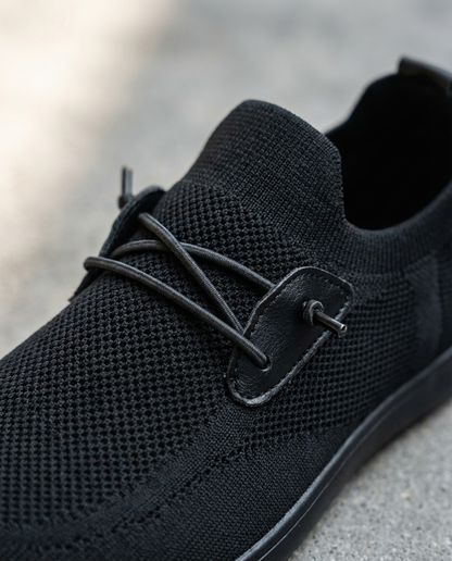 Effortless Knit Slip On Sneaker for Women with Bungee Lace Round Toe Cushioned Casual Style