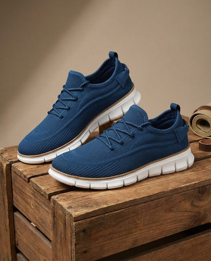Effortless Knit Fashion Sneaker for Women with Lace Up Cushioned Sole Casual Style