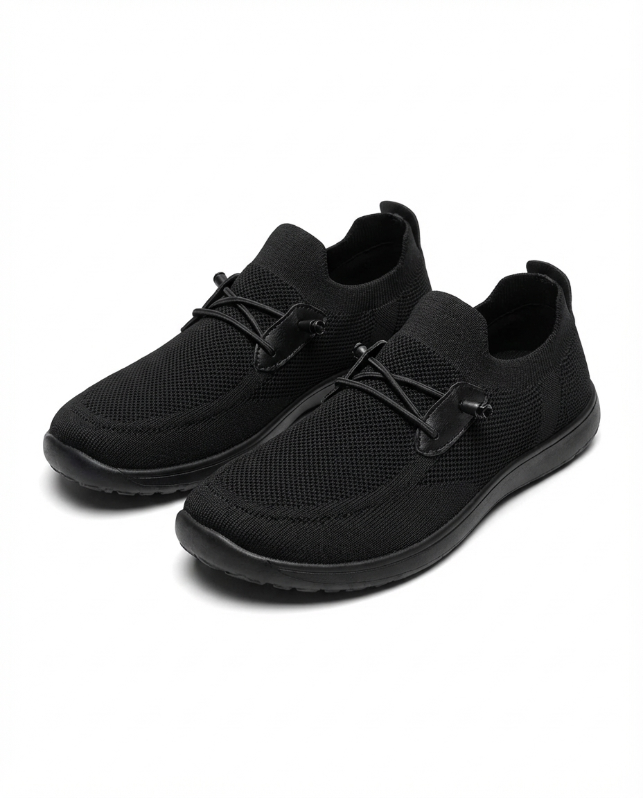 Effortless Knit Slip On Sneaker for Women with Bungee Lace Round Toe Cushioned Casual Style