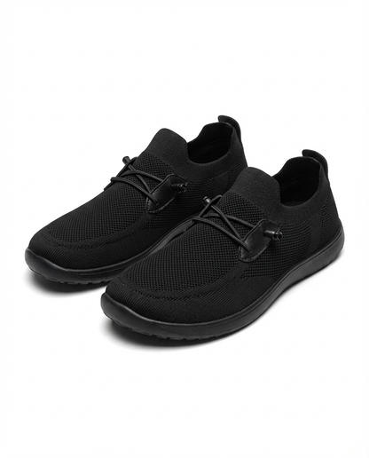 Effortless Knit Slip On Sneaker for Women with Bungee Lace Round Toe Cushioned Casual Style