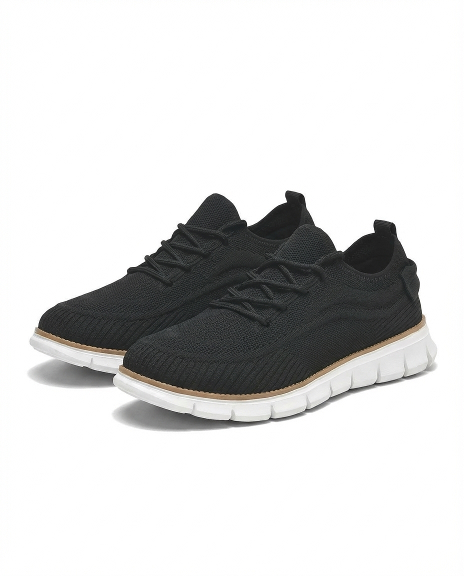 Effortless Knit Fashion Sneaker for Women with Lace Up Cushioned Sole Casual Style